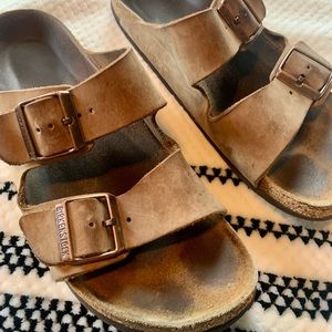 Size 38 light brown Birkenstock sandals